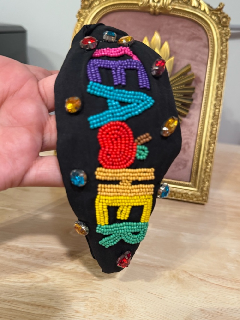 TEACHER beaded headband